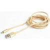 GEMBIRD Opletaný MicroUSB - USB 2.0, M/M, 1,8 m, zlatý CCB-mUSB2B-AMBM-6-G