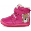 Detské dievčenské zimné BAREFOOT topánky D.D.step dark pink W070-353 23