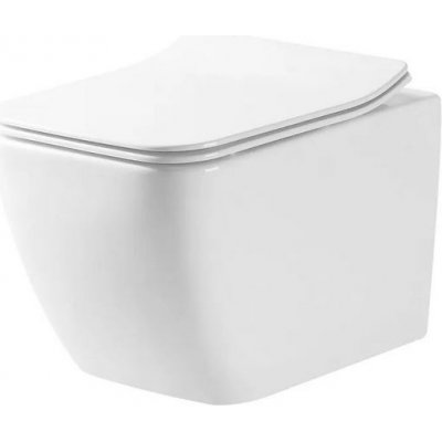 Rea MARTIN závesná WC misa 51x36,5 Rimless,sedátko Slim SoftClose Biela lesklá C8006 REA-C8006