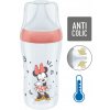 NUK Perfect Match fľaša Mickey s kontrolou teploty 260 ml Červená
