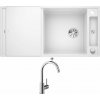 Blanco AXIA III XL 6 S biela + sklenená krájacia doska 523514 + Blanco MIDA chróm 517742