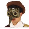 Steampunk bronzová plastová polomaska s nosom