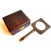 Mosadzná skladacia lupa v drevenej krabičke - MAG-0506 -14x12x5cm