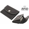 Impex Chránená RFID - peňaženka na karty/mini peňaženka až na 8 kariet - dvojito prešitá hovädzia koža čierna Veľkosť: UNI