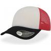 Atlantis | Rapper, 5 panelová sieťovaná šiltovka, biela - červená - čierna