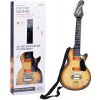 JOKO Elektrická Gitara s Kovovými strunami s svetlom + melódie, svetlo hnedá