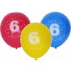 Wiky Balónik nafukovací 30cm - sada 5ks, s číslom 6 WKW009918
