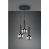 TRIO 310390332 CLAYTON závesné svietidlo 3xE27 D450mm čierna matná, dymová