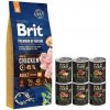 BRIT Premium By Nature Adult M 15kg & WILD FARM Monoproteínová zmes príchutí 6x400g hypoalergénne krmivo pre psov