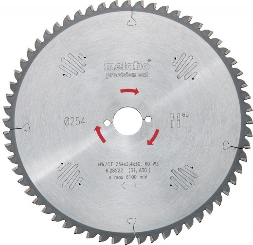 Metabo Pílový kotúč HW/CT 210x30, 40 WZ 3°