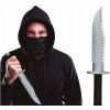 STRIEBORNÝ NÔŽ 40 CM HALLOWEENSKY NOŽÍK NINJA DRES NOŽÍK HOROROVÁ ČEPEĽ