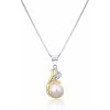 JwL Luxury Pearls Strieborný bicolor náhrdelník s pravou perlou a zirkónmi JL0786