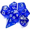 Chessex Sada kociek Chessex Gemini Translucent Blue/White Polyhedral 7-Die Set
