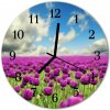 Nástenné sklenené hodiny Tulipány fi 30 cm