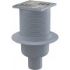 Alcadrain APV2 - Podlahová vpusť 105×105/50 mm priama, mriežka nerez, vodná zápachová uzávera