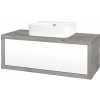 Dreja Umývadlová skrinka STORM SZZ 100 (umývadlo Joy 3) - D01 Betón / L01 Biela vysoký lesk
