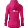 Ekg punk - Mikina dámska trendy zipper s kapucňou - 2XL ( Purpurová )