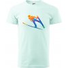 Skokan na lyžiach splash - Klasické pánske tričko vyššej gramáže - 2XL ( Frost )