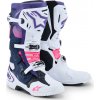Boty TECH 10, ALPINESTARS (bílá/fialová/modrá/růžová fluo, vel. 44,5)