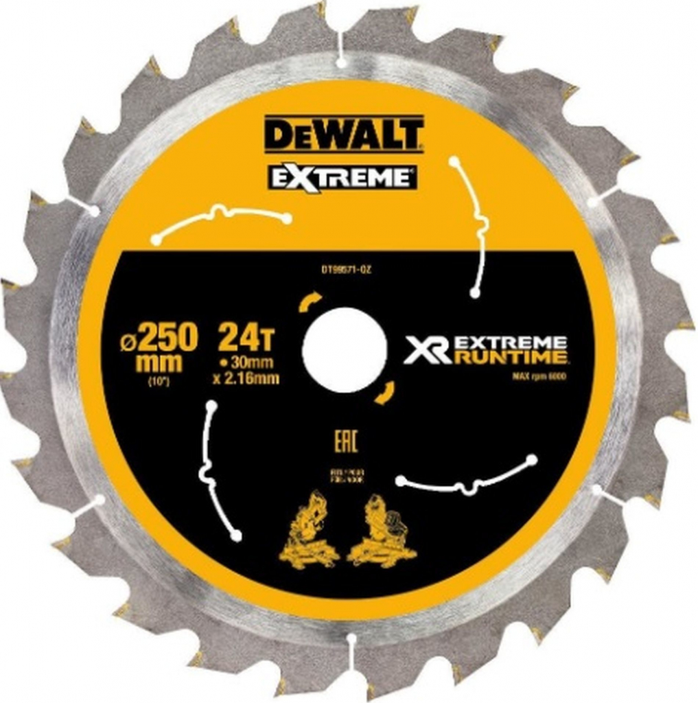 DeWALT DT99571 XR FLEXVOLT pílový kotúč 250 x 30 mm, 24 zubov