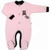 Baby Nellys Bavlnený overal Zebra ružový