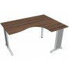 Hobis Pracovný stôl Flex, ergo, ľavý, 160x75,5x120 (80x60) cm, orech/kov