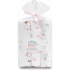 INTERBABY | Plienka ZVIERATKA 3 kusy 80x80 cm- BIELO/RŮŽOVÁ