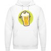 AWDis Hoodie Mikina - Dizajn - Smrtka v pivnom pohári - Arktická biela - M - Pánske