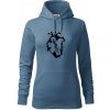 Srdce zdravia - Mikina dámská Cape s kapucí - XS ( Denim )