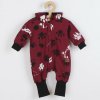 Dojčenský bavlnený overal s kapucňou a uškami New Baby labka tmavo ružový, 80 (9-12m)