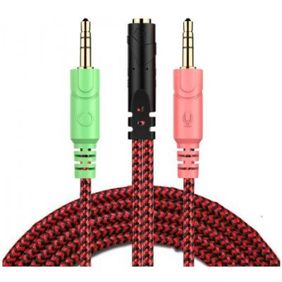 Prípojka na Audio kábel pre slúchadlá Sennheiser, Kingston HyperX, Bose, Logitech, JBL - Červená, 20 cm