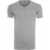 Build Your Brand pánske tričko s výstrihom do V BY006 heather grey