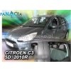 Deflektory - protiprievanové plexi Citroen C3 5D 2010 - 2017 (+ zadné)