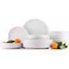 Konsimo Špičková kameninová jedálenská súprava pre 6 osôb – biela, 18 dielov