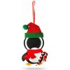 Vianočná dekorácia - filc - so zvončekom - na zavesenie - 13 x 17 cm - 3 druhy