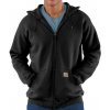 CARHARTT K122BLK Midweight Hooded černá pánská mikina zip S