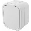 Solight zásuvka do vlhka s viečkom, biela 5D06