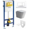 Mereo WC set - Smart flush rimless WC hranaté, modul pre sadrokartón, biele hranaté tlačidlo MM02NSETRT320