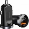 Joyroom C-A08 Mini Dual- Port 30W autonabíjačka čierna / PD+QC3.0 / USB-A + USB-C (6941237119407)