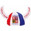 Klobúk s rohmi a vlajkou Česká republika Czech Team so znakom - farebný
