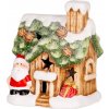 Dekorácia MagicHome Vianoce, Domček so santom, LED, terakota, 10x8,3x12,2 cm