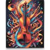 Vymalujsisam.sk Maľovanie podľa čísiel - Abstraktné husle Veľkosť: 40x50cm, Rám: Bez rámu, iba zrolované plátno