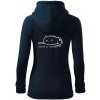 Dnes to nedávam - Mikina dámska trendy zipper s kapucňou - XL ( Tmavomodrá (takmer čierna) )