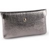Peňaženka metalická 9x16 cm - strieborná tmavá