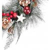 Veniec MagicHome Vianoce, prírodný, závesný, s čečinou a hviezdami, 39 cm