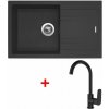 Granitový drez Sinks LINEA 780 N Granblack + batéria DAKOTA MATT BLACK