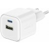 Swissten sieťový adaptér GaN 1× USB-C 35 W PD + 1× USB-A 27 W QC biely 22071200