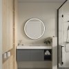 Erga Olivia, okrúhle LED zrkadlo 80cm, čierny kovový rám, 1840 lm, 6500K, predné osvetlenie, ERG-V01-202-8080-BK