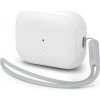 Pouzdro na sluchátka Spigen Case Silicone Fit White + Strap Gray AirPods Pro (2nd Gen) (ACS05811)