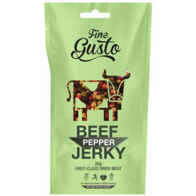 Fine Gusto Sušené maso hovězí Jerky Pepř 12 g